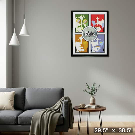 Beatles Framed Pop Art Collage With Platinum LP 29.5" x 38.5"